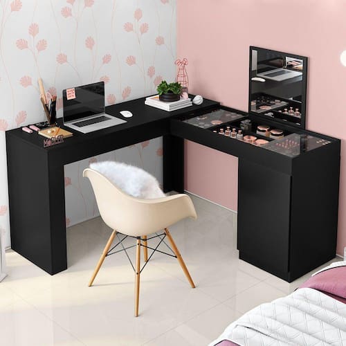 imagem-Escrivaninha Penteadeira Mobler Princesa - Preto