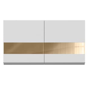 Armário Aéreo Glamy 2 Portas com Vidro 120cm Branco Madesa