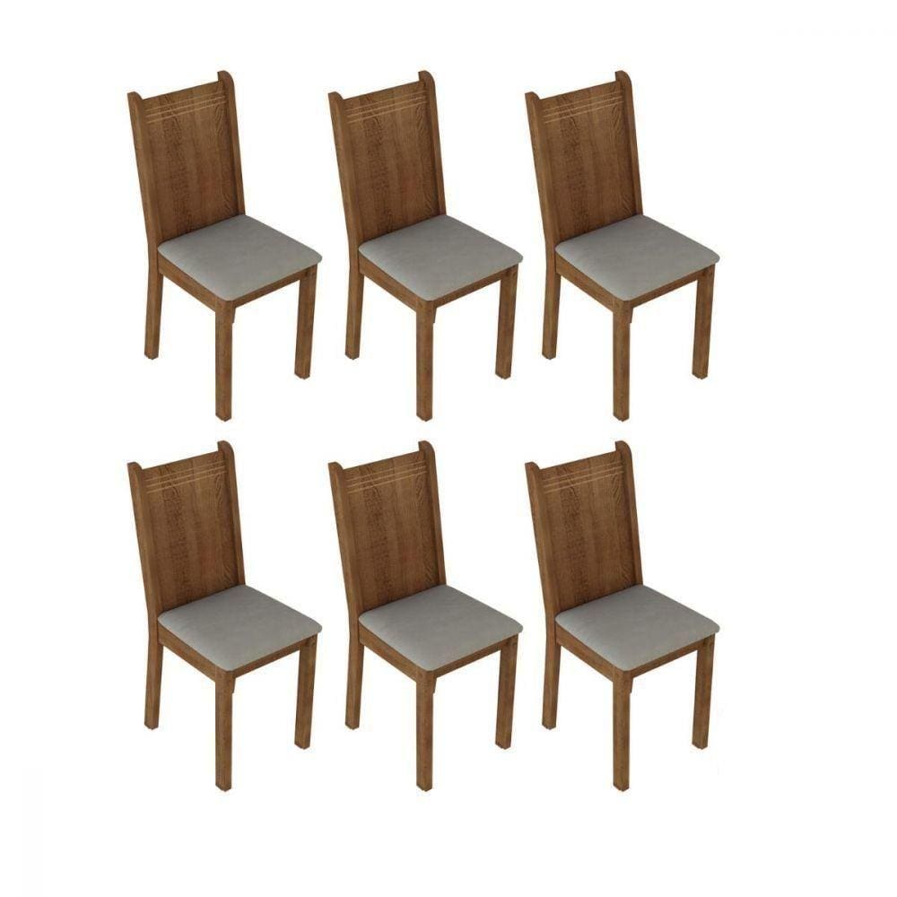 Kit 6 Cadeiras Rustic Pérola Madesa4290