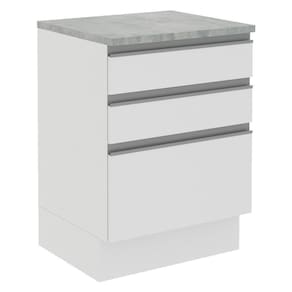 Balcão Glamy Branco 3 GavetasMadesa