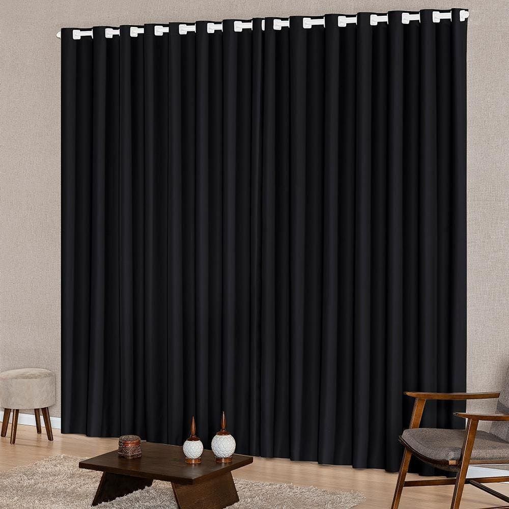 Cortina Para Janela 2,00M X 1,70M Tecido Oxford Preto