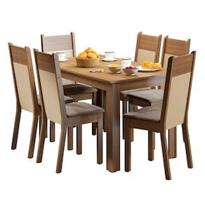 Kit HondurasRustic Mesa Tampo de Madeira 6 Cadeiras Madesa