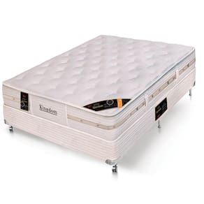 Cama Box + Colchão Castor Queen Size Kingdom Aloe Vera 158x198x72cm