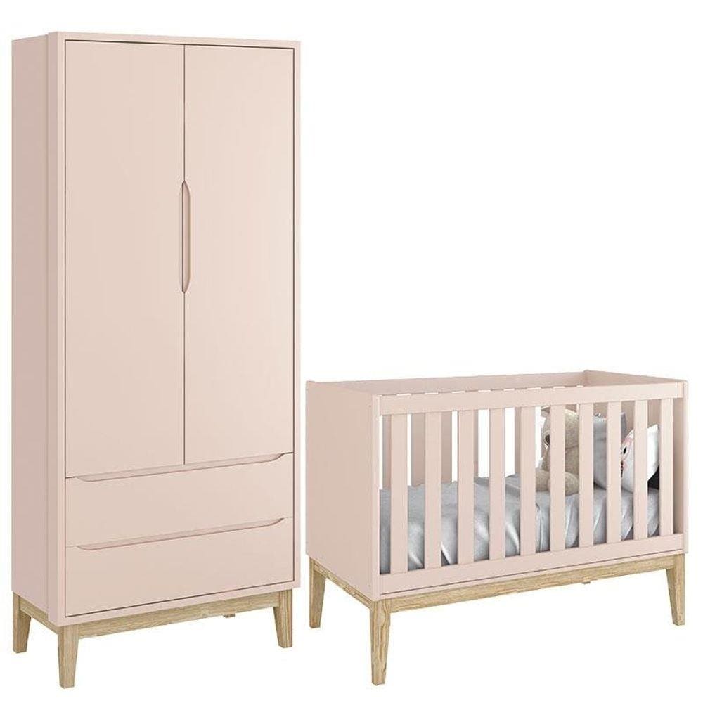 Berço Americano e Guarda Roupa Classic 2 Portas - Reller