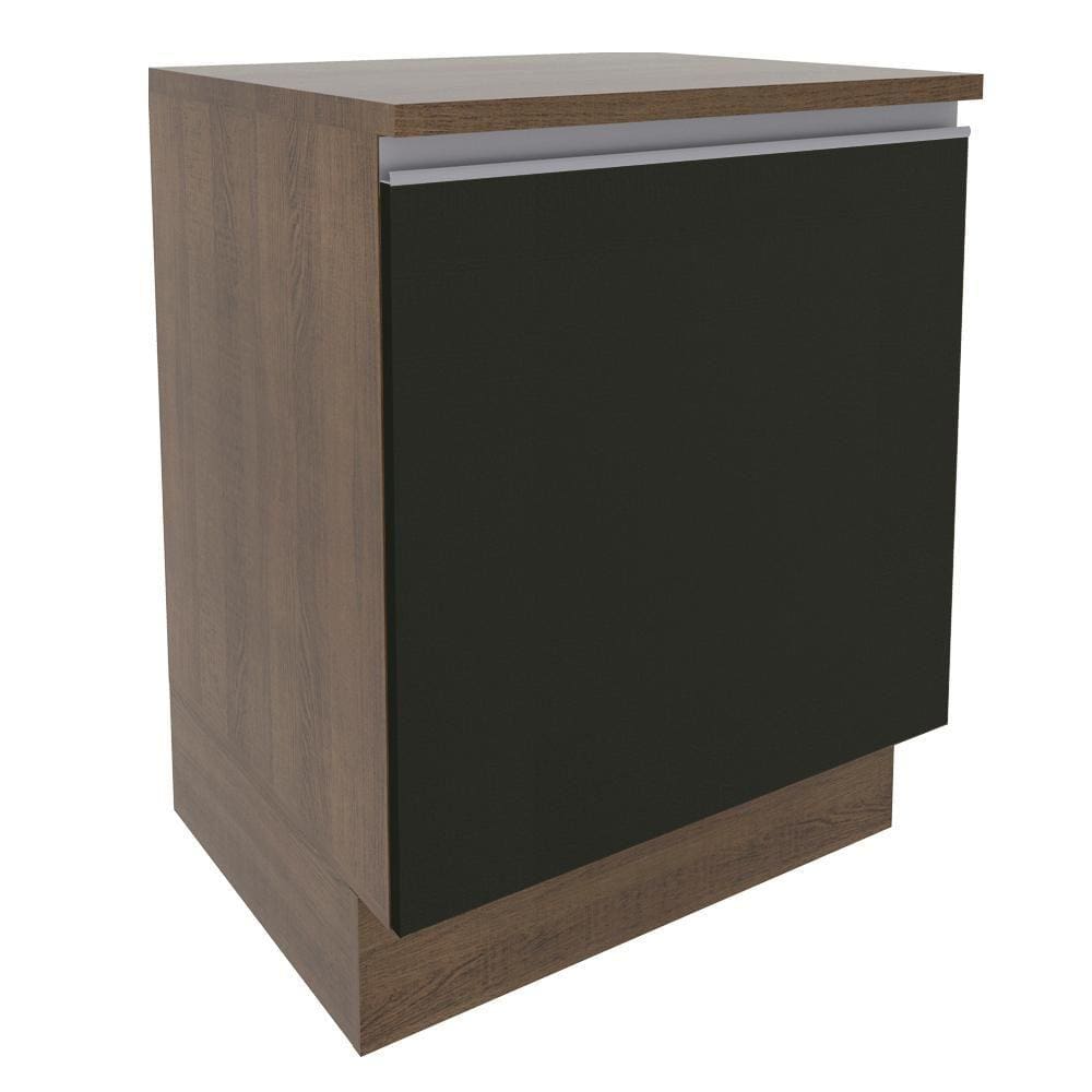 Balcão Madesa Glamy 60 cm 1 Porta - Rustic/Preto