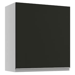 Armário Aéreo Madesa Glamy 60 cm 1 Porta - Branco/Preto