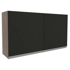 Armário Aéreo Madesa Glamy 120 cm 2 Portas - Rustic/Preto