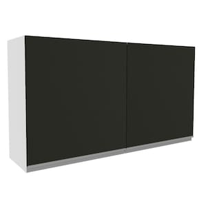 Armário Aéreo Madesa Glamy 120 cm 2 Portas - Branco/Preto