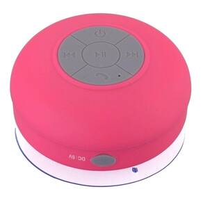 Caixa Som Bluetooth A Prova D`Água Ventosa Fixação Rosa