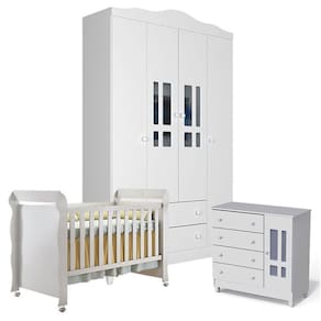 Quarto de Bebê Ariel 4 Portas com Berço Americano Mirelle - Carolina