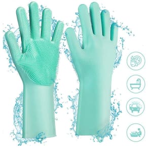Luva de Silicone Lava Louça Mágica Azul CBRN11469