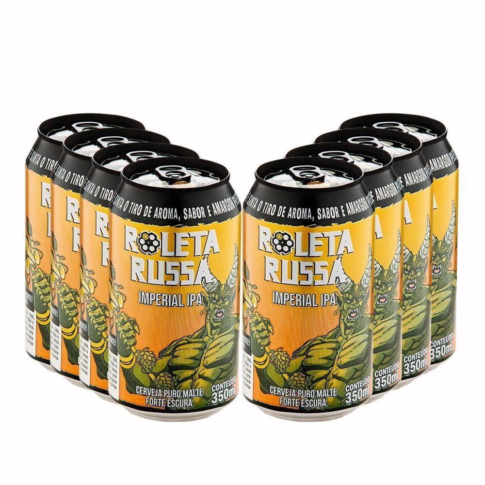Pack 8 Cervejas Roleta Russa Imperial IPA Lata 350ml