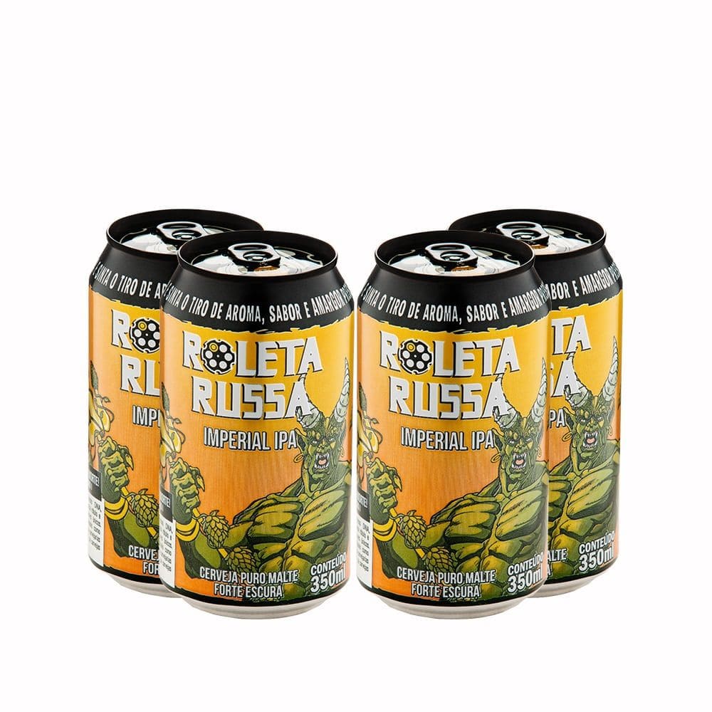 Pack 4 Cervejas Roleta Russa Imperial IPA Lata 350ml