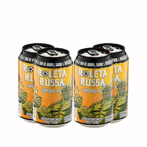 Pack 4 Cervejas Roleta Russa Imperial IPA Lata 350ml
