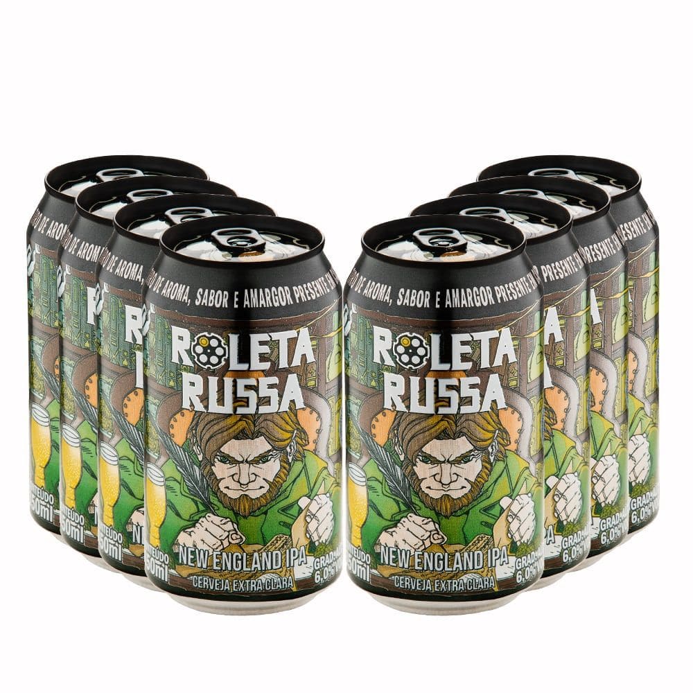 Pack 8 Cervejas Roleta Russa New England IPA Lata 350ml