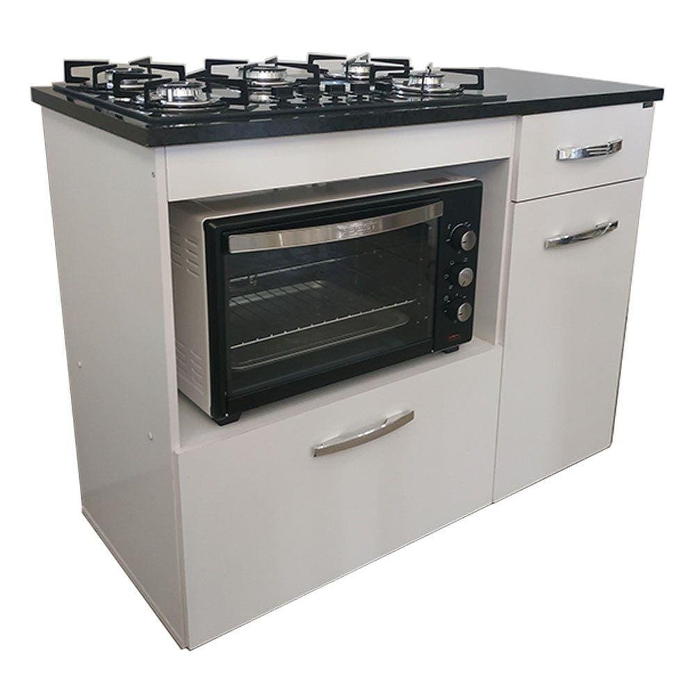 Kit Balcão Com Forno 48 Litros 220v e Fogão 5 Bocas