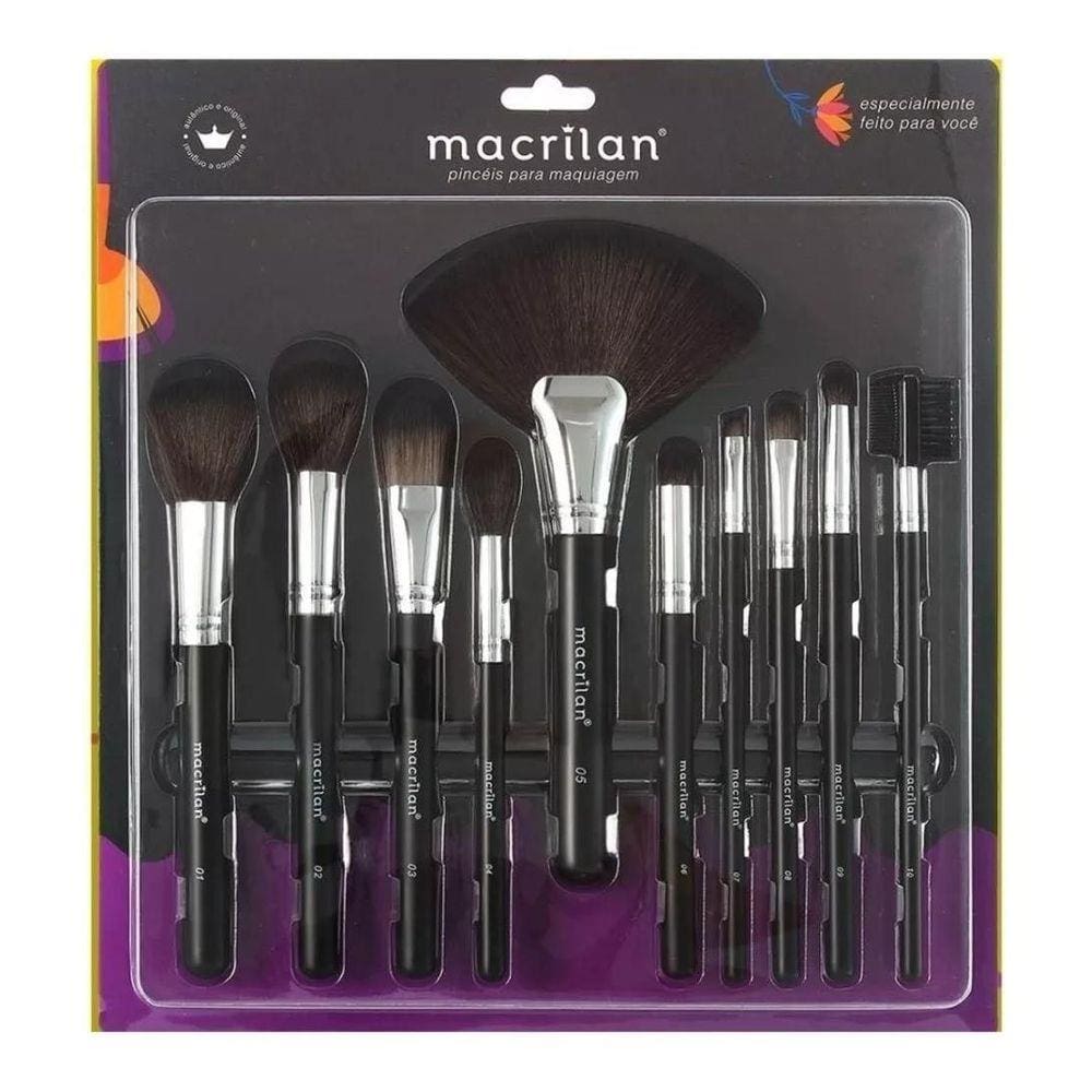 Kit De Pincéis Macrilan Kp9 1B 10 Peças