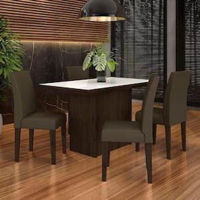 Conjunto Sala De Jantar Meli 4 Cadeiras - Móveis Arapongas
