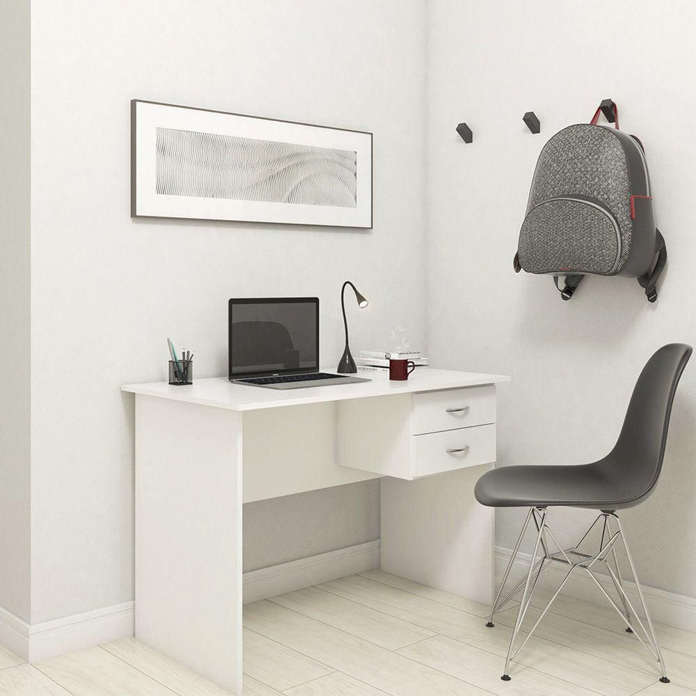 Mesa Escrivaninha Para Escritório E Computador Modelo 01 Com 02 Gavetas - Drw Móveis