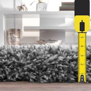 Tapete Para Sala Peludo Fofinho 100x140cm Cinza Casa Dona