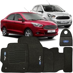 Jogo Tapete Automotivo Carpete + Lixeira Ford Ka 2015 à 2019 Soft Logo Bordado Grafite 6 Peças
