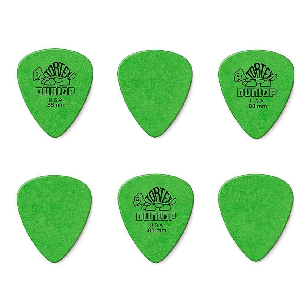 Kit C/ 6 Palhetas Dunlop Tortex Verde 0.88 mm - PL0054