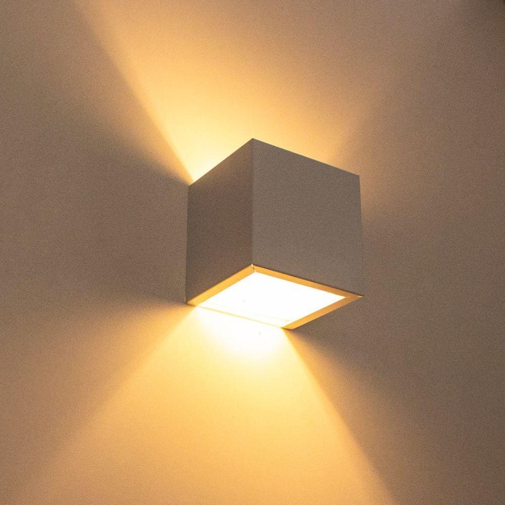 Kit 12 Arandela 2 Fachos Slim Preta + LED G9 5w 3000K Luminária Externa ou Interna St397