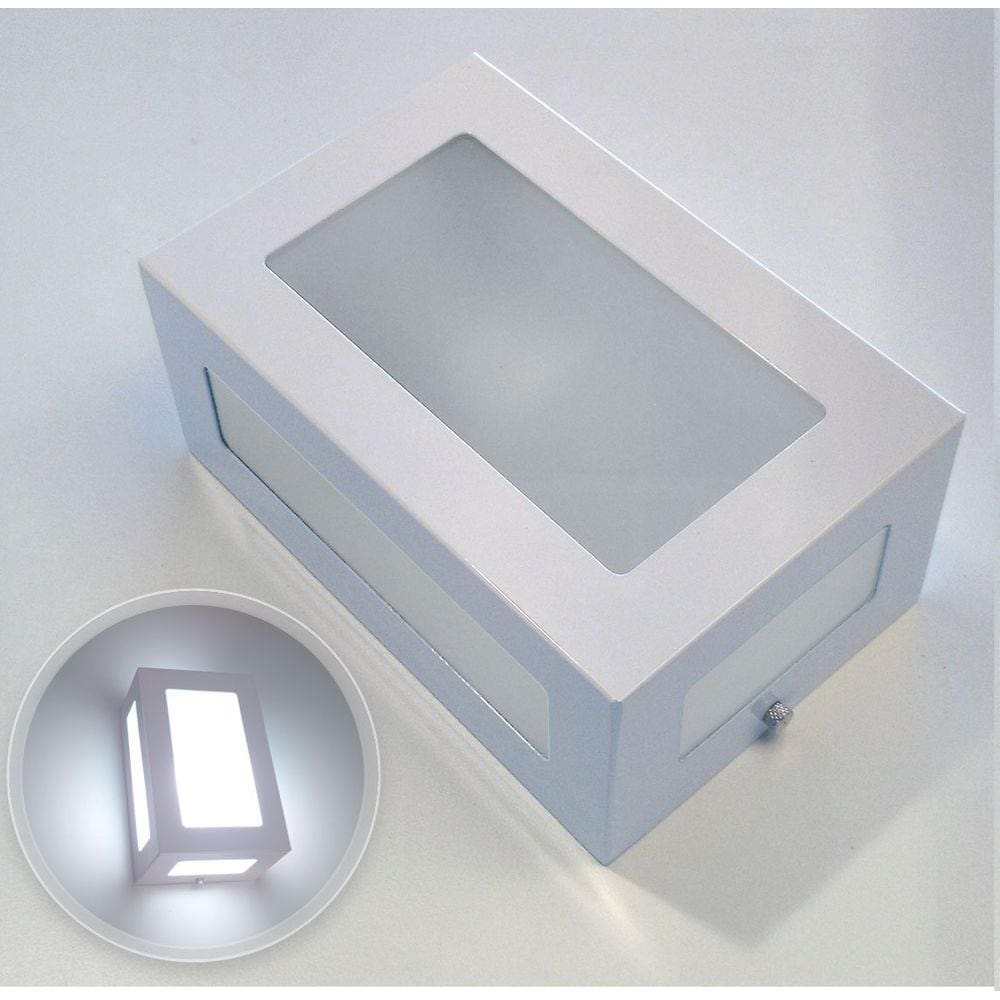kit com 3 Arandela 5 vidros para lâmpada E27 luminária branca st569