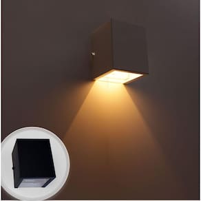kit com 6x arandelas 1 facho para parede muro externa e interna - preta st653