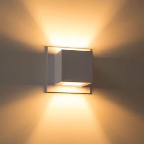 Arandela Box Cubo Pequena 2 Fachos Preta Parede Muro St1318