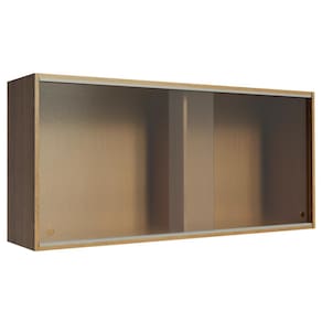 Armário Aéreo Madesa Emilly 2 Portas de Correr de Vidro Miniboreal - Rustic