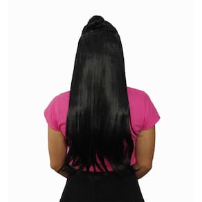 Alongamento Aplique Tic Tac Liso Preto Fibra Orgânica 60 Cm