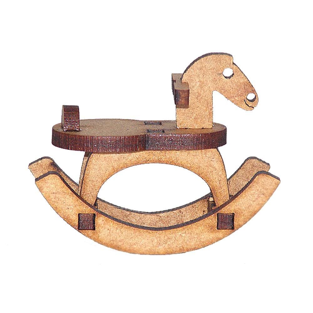 Miniatura em MDF Cavalo de Balanço Woodplan 3,8 x 4,8 x 2 cm - A030