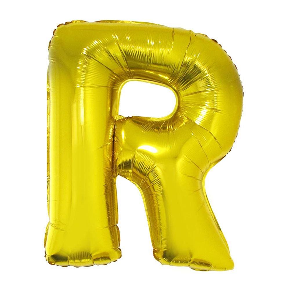 Balão Metalizado Letra R 40cm Ouro Funny Fashion