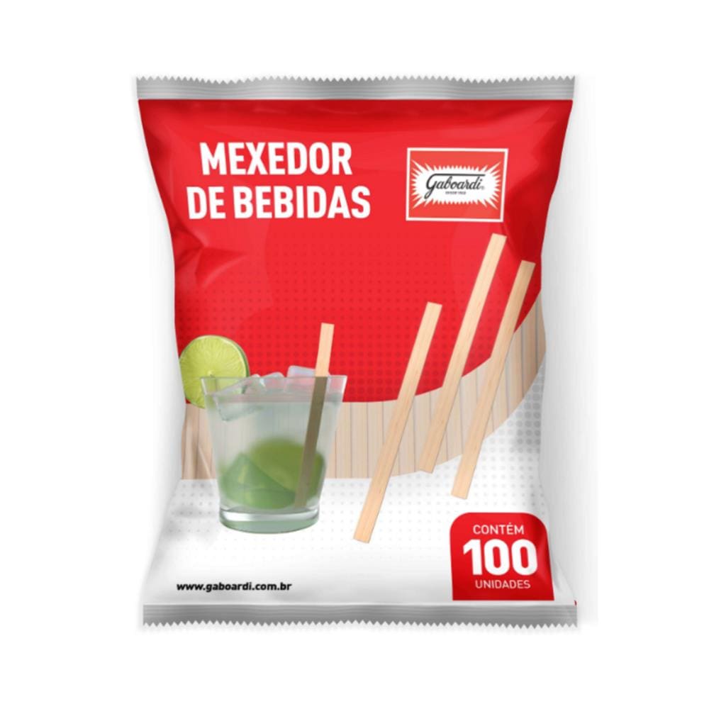 Mexedor de Bebidas de Madeira c/100un Gaboardi