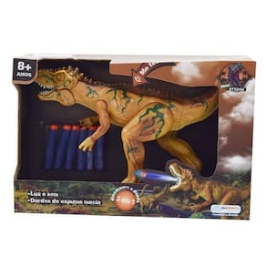 Dino Attack Marrom  C/luz Som E Lança Dardos Multikids Br101