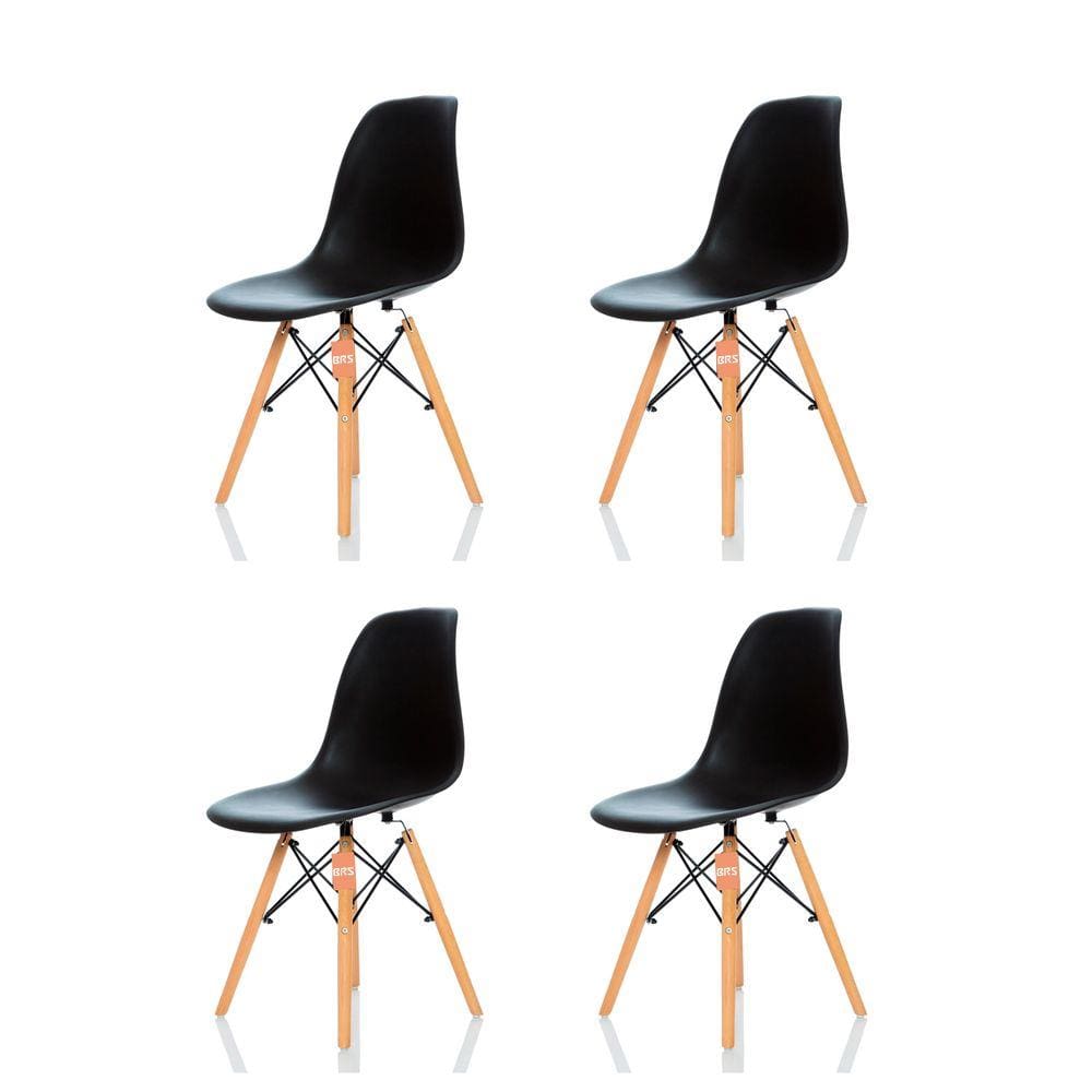 Conjunto 4 Cadeiras Charles Eames Eiffel DSW Preta