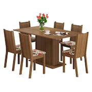 Sala de Jantar Megan Mesa Tampo de Madeira 6 Cadeiras Madesa