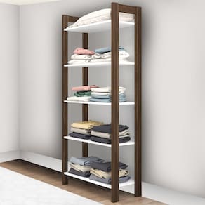 Closet 5 Prateleiras 65 Cm Az1005 Branco/nogal - Tecno Mobili