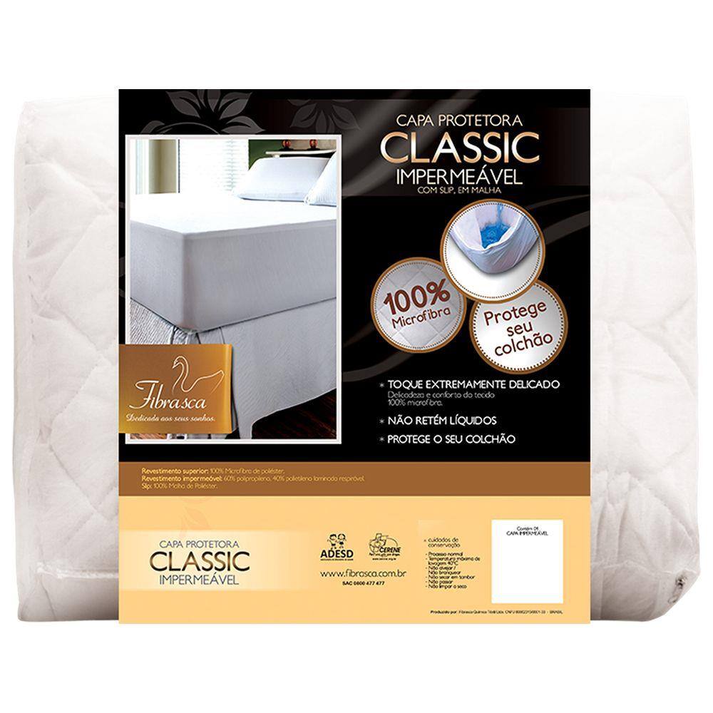 Protetor de Colchão Impermeável Classic Slip Malha solteiro 90x190 Fibrasca