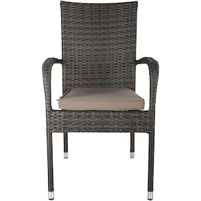 Cadeira Porto Rattan de Alumínio PE Marrom Just Home Collection