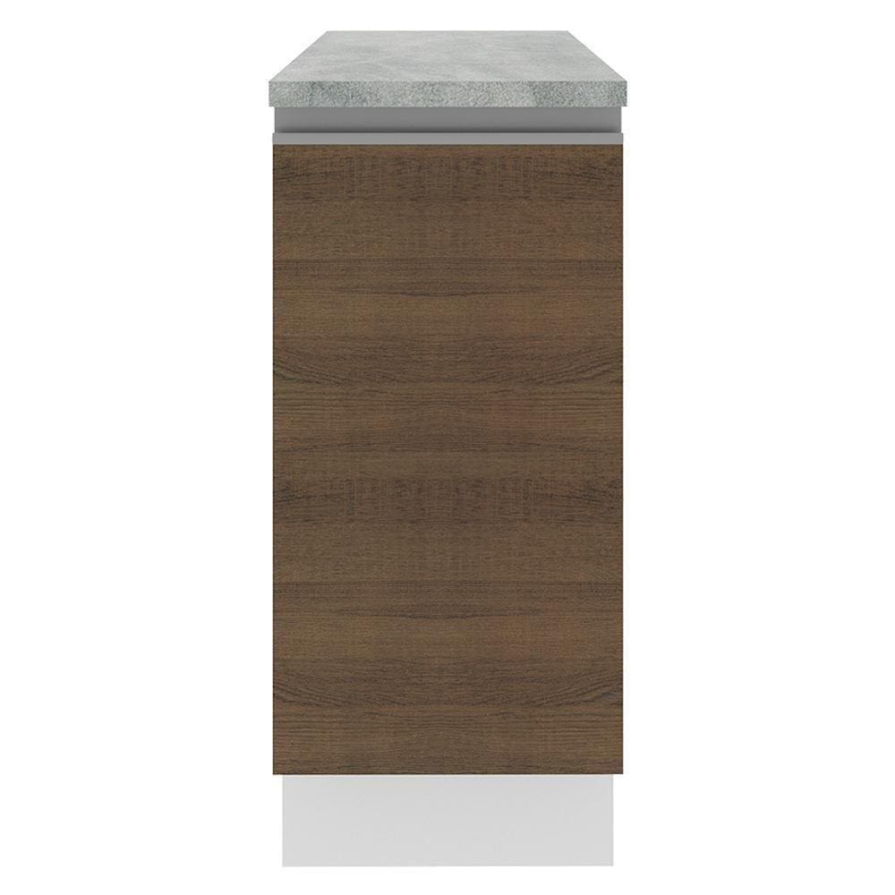 Balcão Glamy 35cm 1 Porta Branco e Rustic Madesa