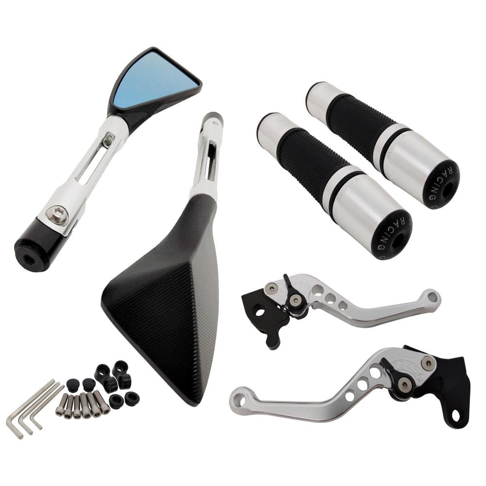 Kit Retrovisor Manete Punho Esportivo Factor 125 2009 A 2016 Com freio á Disco