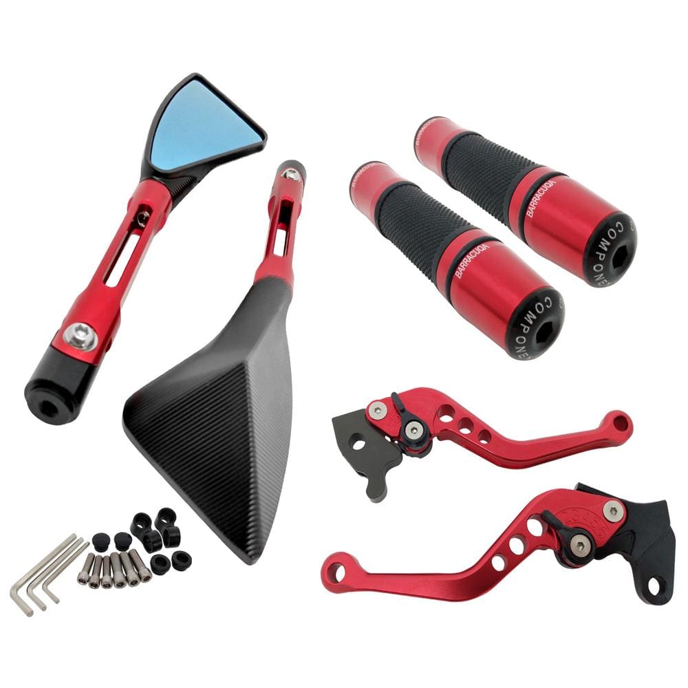 Kit Retrovisor Manete Punho Esportivo Factor 125 2009 A 2016 Com freio á Disco