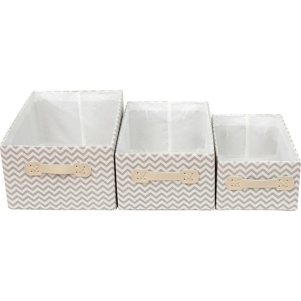 Conjunto 3 Caixa Tecido Zigzag 35/31/27