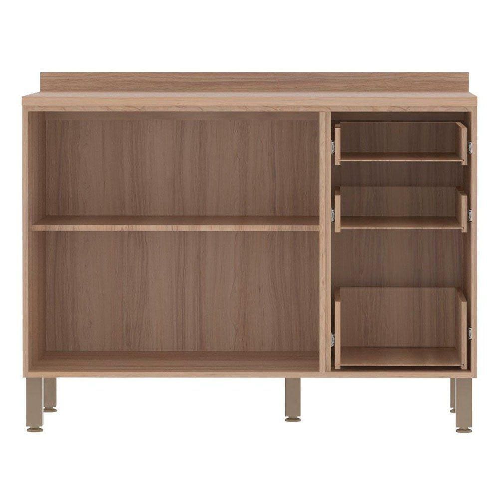 Balcão Luciane Yara 2 Portas 3 Gavetas sem Tampo 120 cm