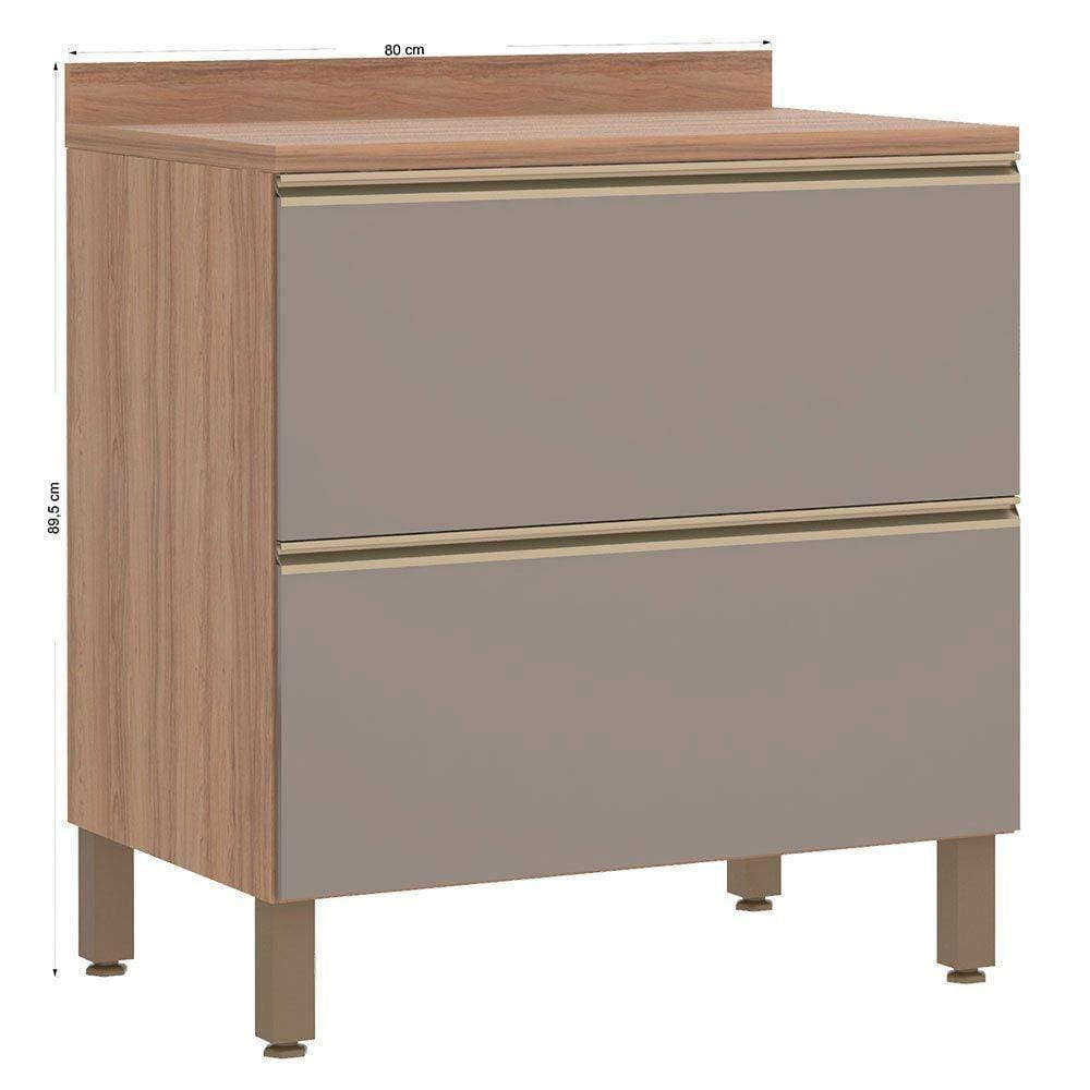 Balcão Luciane Yara 80 cm 2 Gavetões com Tampo