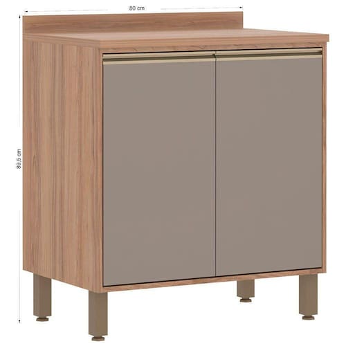 imagem-Balcão Luciane Yara 80 cm 2 Portas com Tampo  - CORAL