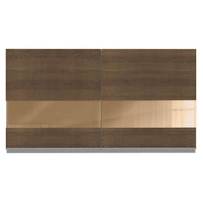 Armário Aéreo Acordes Glamy 100% MDF 120 cm 2 Portas Vidro Reflex Branco/Rustic Madesa