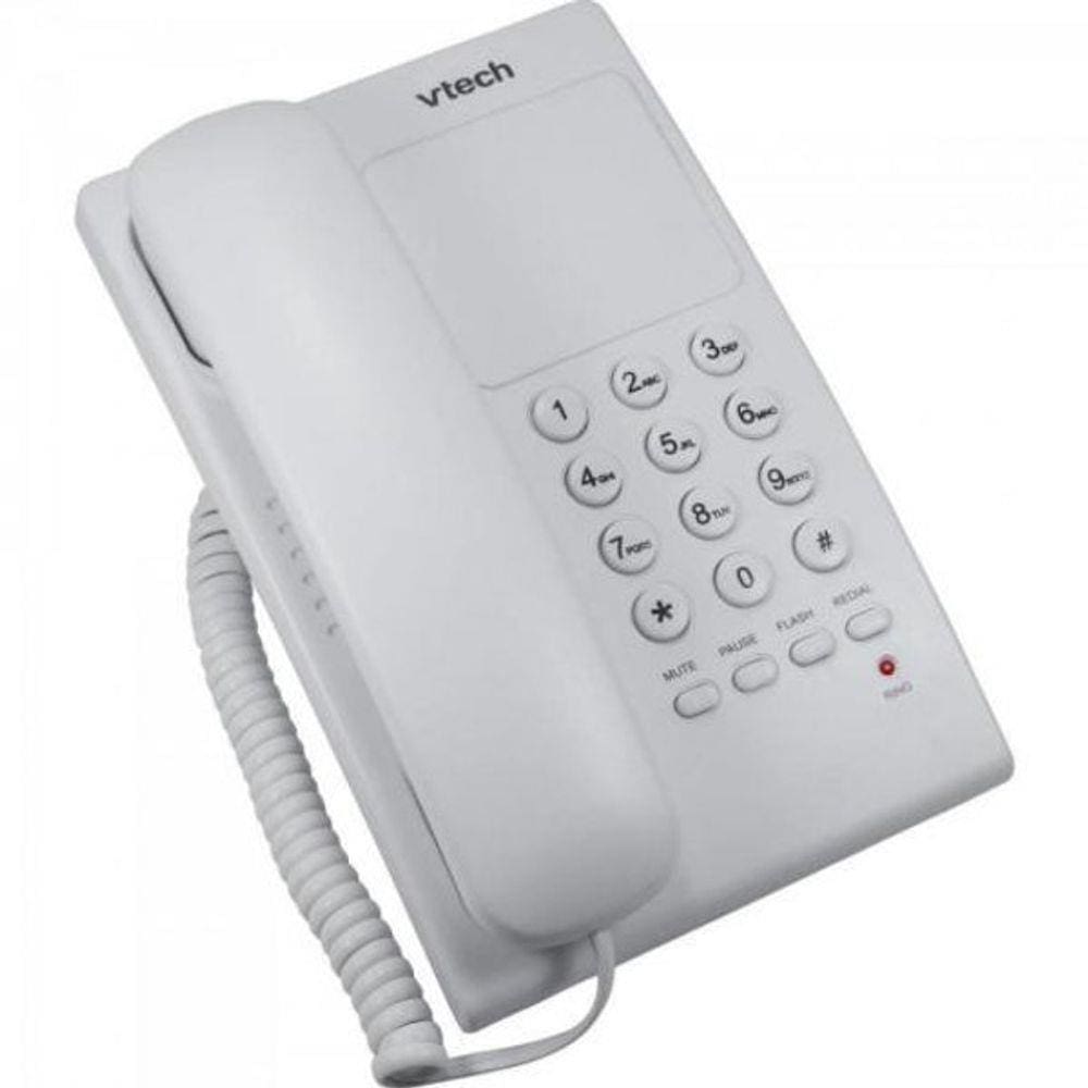 Telefone Digital De Mesa Com Fio Vtc105W Branco Vtech